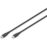 Digitus Câble de connexion USB 2.0 en silicone USB-C > USB-C Noir