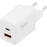 Digitus Chargeur USB GaN 45W, 1x USB-C, 1x USB-A Blanc, 1x USB-C, 1x USB-A