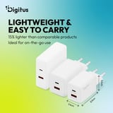 Digitus Chargeur USB GaN 45W, 1x USB-C, 1x USB-A Blanc, 1x USB-C, 1x USB-A