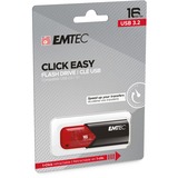 Emtec Click Easy lecteur USB flash 16 Go USB Type-A 3.2 Gen 2 (3.1 Gen 2) Noir, Rouge, Clé USB Rouge/Noir, 16 Go, USB Type-A, 3.2 Gen 2 (3.1 Gen 2), Sans capuchon, Noir, Rouge