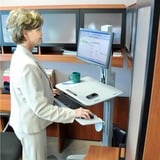 Ergotron WorkFit-C Single LD, poste de travail mobile assis-debout, Table de travail Gris