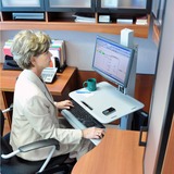 Ergotron WorkFit-C Single LD, poste de travail mobile assis-debout, Table de travail Gris