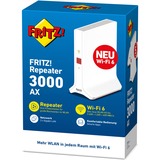 FRITZ! 3000 AX Ponts & répéteurs Repeater 3000 AX, Répéteur réseau, 2400 Mbit/s, Wifi, Ethernet/LAN, Blanc