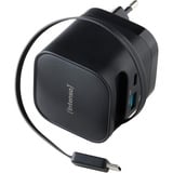 Intenso Adaptateur secteur W65ACIC GaN chargeur Noir, 2x USB-C, 1x USB-A