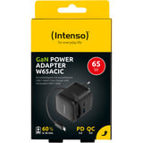 Intenso Adaptateur secteur W65ACIC GaN chargeur Noir, 2x USB-C, 1x USB-A