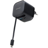 Intenso Adaptateur secteur W65ACIC GaN chargeur Noir, 2x USB-C, 1x USB-A