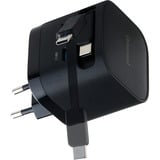 Intenso Adaptateur secteur W65ACIC GaN chargeur Noir, 2x USB-C, 1x USB-A