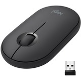 Logitech Souris sans fil Pebble M350 Graphite, Ambidextre, Optique, RF sans fil + Bluetooth, 1000 DPI, Graphite