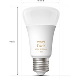 Philips Hue A60 - Ampoule connectée E27 - 800 (pack de 4), Lampe à LED Philips Hue White ambiance A60 - Ampoule connectée E27 - 800 (pack de 4), Ampoule intelligente, Blanc, Bluetooth/Zigbee, LED, E27, Lumière du jour froide, Blanc chaud