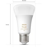 Philips Hue A60 - Ampoule connectée E27 - 800 (pack de 4), Lampe à LED Philips Hue White ambiance A60 - Ampoule connectée E27 - 800 (pack de 4), Ampoule intelligente, Blanc, Bluetooth/Zigbee, LED, E27, Lumière du jour froide, Blanc chaud