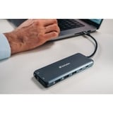 Verbatim CMH-14 USB Type-C 5000 Mbit/s Argent, Station d'accueil Gris, USB Type-C, HDMI, RJ-45, USB 2.0, USB 3.2 Gen 1 (3.1 Gen 1) Type-A, USB 3.2 Gen 1 (3.1 Gen 1) Type-C, USB..., MicroSD (TransFlash), SD, 5000 Mbit/s, 60 Hz, Argent