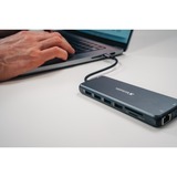 Verbatim CMH-14 USB Type-C 5000 Mbit/s Argent, Station d'accueil Gris, USB Type-C, HDMI, RJ-45, USB 2.0, USB 3.2 Gen 1 (3.1 Gen 1) Type-A, USB 3.2 Gen 1 (3.1 Gen 1) Type-C, USB..., MicroSD (TransFlash), SD, 5000 Mbit/s, 60 Hz, Argent