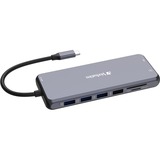 Verbatim CMH-14 USB Type-C 5000 Mbit/s Argent, Station d'accueil Gris, USB Type-C, HDMI, RJ-45, USB 2.0, USB 3.2 Gen 1 (3.1 Gen 1) Type-A, USB 3.2 Gen 1 (3.1 Gen 1) Type-C, USB..., MicroSD (TransFlash), SD, 5000 Mbit/s, 60 Hz, Argent