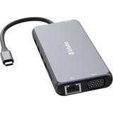 Verbatim CMH-14 USB Type-C 5000 Mbit/s Argent, Station d'accueil Gris, USB Type-C, HDMI, RJ-45, USB 2.0, USB 3.2 Gen 1 (3.1 Gen 1) Type-A, USB 3.2 Gen 1 (3.1 Gen 1) Type-C, USB..., MicroSD (TransFlash), SD, 5000 Mbit/s, 60 Hz, Argent