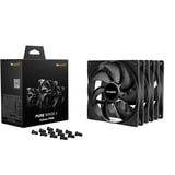 be quiet! Pure Wings 3 140 mm | Ventilateur PC silencieux | Pack de 3, Ventilateur de boîtier Noir, Ventilateur, 14 cm, 1200 tr/min, 97,5 m³/h, Noir