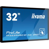 iiyama ProLite TF3239MSC-B1AG moniteur à écran tactile 80 cm (31.5") 1920 x 1080 pixels Plusieurs pressions Multi-utilisateur Noir, Affichage public Noir, 80 cm (31.5"), 500 cd/m², Full HD, LED, 16:9, 1920 x 1080 pixels