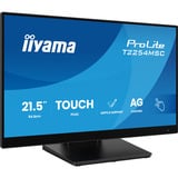 iiyama T2254MSC-B2AG écran plat de PC 54,6 cm (21.5") 1920 x 1080 pixels Full HD LED Écran tactile Noir Moniteur Noir (Mat), 1x DisplayPort, 1x HDMI, 2x USB-A, 54,6 cm (21.5"), 1920 x 1080 pixels, Full HD, LED, 4 ms, Noir