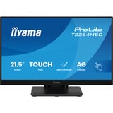 iiyama T2254MSC-B2AG écran plat de PC 54,6 cm (21.5") 1920 x 1080 pixels Full HD LED Écran tactile Noir Moniteur Noir (Mat), 1x DisplayPort, 1x HDMI, 2x USB-A, 54,6 cm (21.5"), 1920 x 1080 pixels, Full HD, LED, 4 ms, Noir