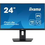 iiyama  ProLite XUB2492HSU-B6 23.8" Moniteur  Noir (Mat), HDMI, DisplayPort, USB, Audio