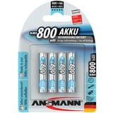 Ansmann maxE 800mAh NiMh, Batterie Argent, AAA, Hybrides nickel-métal (NiMH), 1,2 V, 800 mAh, 10.5 x 44.5