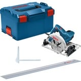 Bosch BOSCH GKS 55+ GCE + FSN L-BOXX, Scie circulaire Bleu, Bois, Noir, Bleu, Sans brosse, 16,5 cm, 4700 tr/min, 6,3 cm