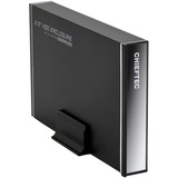 Chieftec CEB-7025S Boîtier de disques de stockage Boîtier disque dur/SSD 2.5" Noir, Boîtier disque dur/SSD, 2.5", SATA, Série ATA II, Série ATA III, 5 Gbit/s, Échange à chaud, Connectivité USB