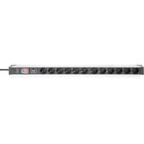 Digitus DN-95435 multiprise à 12 prises Noir/en aluminium, 12x prises