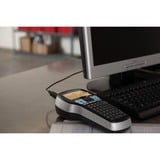 Dymo LabelManager LabelManager420P Étiqueteuse portable rechargeable | hautes performances avec connexion PC/Mac | Clavier ABC avec Malette de Transport et 4 Ruban D1, Étiqueteuse Noir/Argent, Noir, Gris
