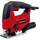 EINHELL Kit TC-JS 80/1, Scie sauteuse Rouge/Noir, Comprend une mallette et trois lames de scie (queue en T)