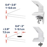 Ergotron Bras de moniteur HX avec articulation VHD, support de bureau, Support de moniteur Blanc