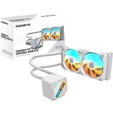 GIGABYTE GAMING 240 ICE Refroidisseur Liquide pour CPU - 2x120mm Ventilateurs ARGB, mécanisme d’emboîtement coulissant, DAISY-CHAIN, Compatible Intel LGA 1851 et AMD AM5, Watercooling Blanc, mécanisme d’emboîtement coulissant, DAISY-CHAIN, Compatible Intel LGA 1851 et AMD AM5, Refroidisseur de liquide tout-en-un, 12 cm, Blanc