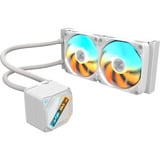 GIGABYTE GAMING 240 ICE Refroidisseur Liquide pour CPU - 2x120mm Ventilateurs ARGB, mécanisme d’emboîtement coulissant, DAISY-CHAIN, Compatible Intel LGA 1851 et AMD AM5, Watercooling Blanc, mécanisme d’emboîtement coulissant, DAISY-CHAIN, Compatible Intel LGA 1851 et AMD AM5, Refroidisseur de liquide tout-en-un, 12 cm, Blanc