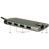 Inter-Tech GDC-802 USB 3.2 Gen 1 (3.1 Gen 1) Type-C 1000 Mbit/s Gris, Station d'accueil USB 3.2 Gen 1 (3.1 Gen 1) Type-C, HDMI, RJ-45, MMC, MicroSD (TransFlash), 1000 Mbit/s, 30 Hz, 3840 x 2160
