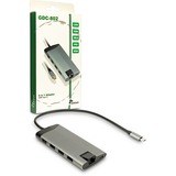 Inter-Tech GDC-802 USB 3.2 Gen 1 (3.1 Gen 1) Type-C 1000 Mbit/s Gris, Station d'accueil USB 3.2 Gen 1 (3.1 Gen 1) Type-C, HDMI, RJ-45, MMC, MicroSD (TransFlash), 1000 Mbit/s, 30 Hz, 3840 x 2160
