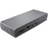 Kensington SD5700T Station d’accueil Thunderbolt™ 4 avec 2 sorties 4K, alimentation 90W - Win/Mac, Station d'accueil Gris/Noir, alimentation 90W - Win/Mac, Avec fil, Thunderbolt 4, 90 W, 3,5 mm, 10,100,1000 Mbit/s, Gris