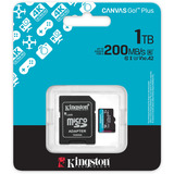 Kingston Canvas Go! Plus microSDXC 1 To, Carte mémoire Noir, Avec adaptateur, Classe 10, UHS-I U3, V30, A2
