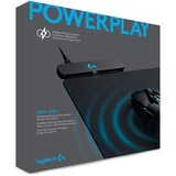 Logitech PowerPlay Système de charge sans fil, Tapis de souris gaming Noir, Monochromatique, Tapis de souris de jeu