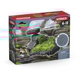 Schleich ELDRADOR CREATURES Jet de Pierre rétrofriction avec Mini Creature, Figurine Action/Aventure, 6 an(s), Vert, Gris