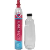 SodaStream Quick Connect CO2 CQC + bouteille en verre, dispositif pour l'eau gazeuse rose fuchsia