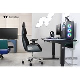Thermaltake ARGENT E700 Siège de jeu sur PC Noir, Siège gaming Noir, Siège de jeu sur PC, 150 kg, 170 cm, 190 cm, Argent, Aluminium