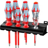 Wera 3160 i/7 Jeu de tournevis Kraftform Plus, acier inoxydable + support Rouge/Bleu, 7 pièces