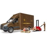 bruder MB Sprinter UPS avec chauffeur et silo à accessoires , Modèle réduit de voiture Marron