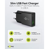 goobay Chargeur rapide double USB-C PD GaN Slim 30 W Noir