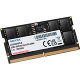 ADATA AD5S56008G-S module de mémoire 8 Go 1 x 8 Go DDR5 262-pin SO-DIMM, Mémoire vive Noir, 8 Go, 1 x 8 Go, DDR5, 5600 MHz, 262-pin SO-DIMM