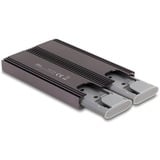 DeLOCK Boîtier externe USB Type-C double combo pour 2 x M.2 N, Boîtier disque dur Gris
