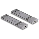 DeLOCK Boîtier externe USB Type-C double combo pour 2 x M.2 N, Boîtier disque dur Gris