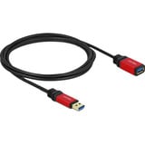 DeLOCK Câble de rallonge USB 3.2 Gen 1, connecteur USB-A > prise USB-A, Câble d'extension Noir/Rouge