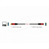 DeLOCK Câble de rallonge USB 3.2 Gen 1, connecteur USB-A > prise USB-A, Câble d'extension Noir/Rouge