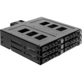 DeLOCK Cadre amovible 5,25″ pour 6 x 2,5″ HDD / SSD SATA ou SAS avec serrure, Cadre de montage 