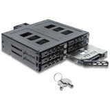 DeLOCK Cadre amovible 5,25″ pour 6 x 2,5″ HDD / SSD SATA ou SAS avec serrure, Cadre de montage 